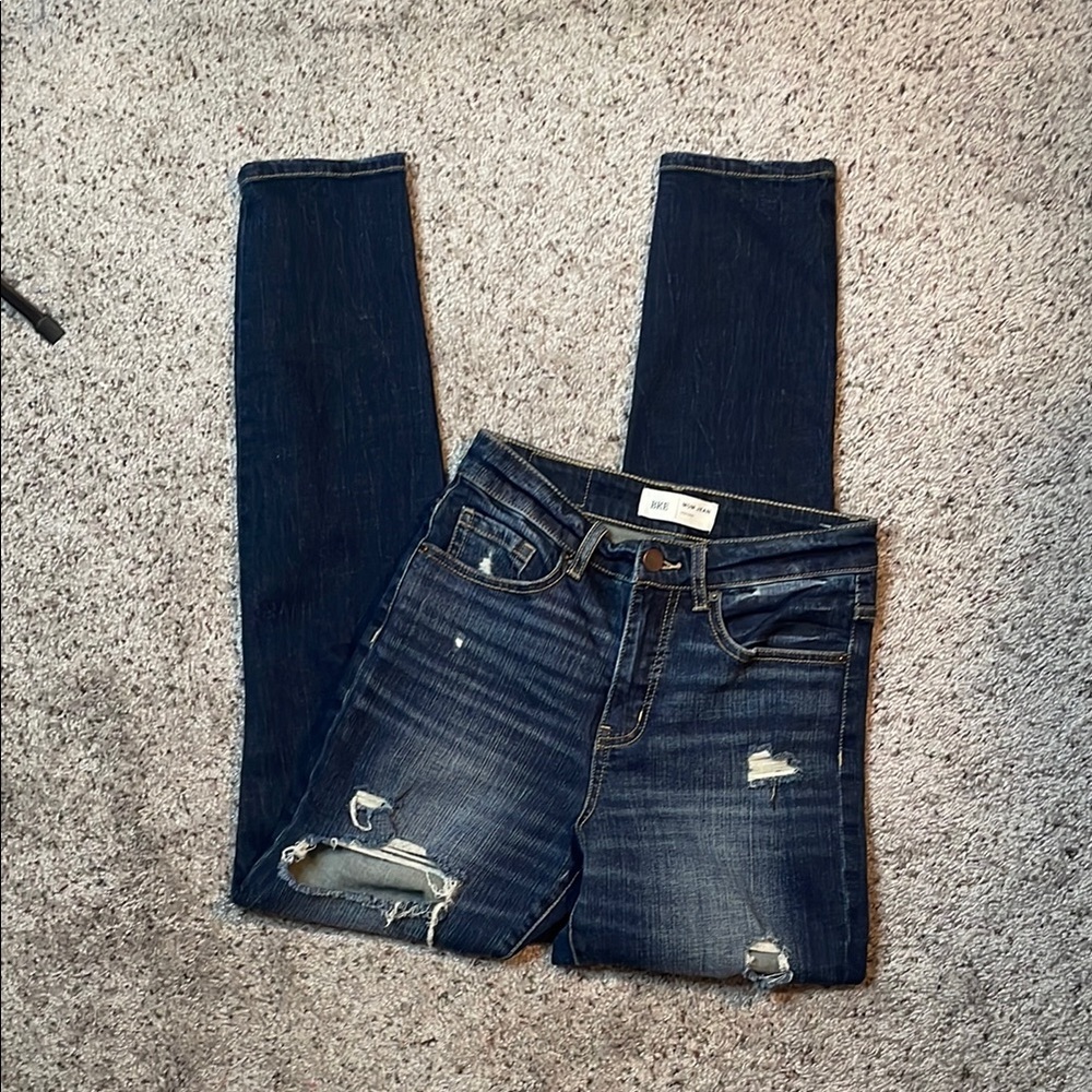 BKE High Rise Ripped‎ Dark Wash Mom Jean Woman’s Size 25